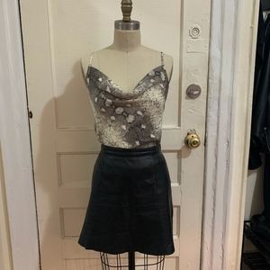 American Apparel Real Leather Black MiniSkirt
